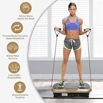 Vibration Plate Exercise Machine, Whole Body Workout Fitness Vibration Plate, Vibration Power Plate with Resistance Bands,Slim Vibration Platform for Home Training & Shaping,99 Levels