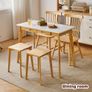 Computer Desk Table, Wood Writing Desk with Drawer and Hanging Rod, 39x20x30inch Study Desk, Work Desk, Wooden Dining Table White + Natural Wood Legs Image 6