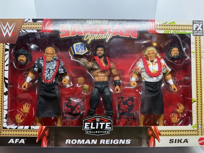 Wwe 3-pack Samoan Dynasty Roman Reigns ,afa &sika Action Figures