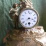 Antique Metal Figural Mantle Clock , French Rococo (It doesn't work for repair) Image 3