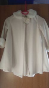 Girls white handmade coat