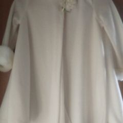 Girls white handmade coat