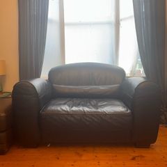 Genuine Leather Large Armchair