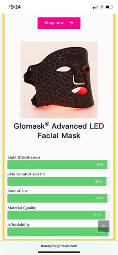Glomask led face mask unopened still sealed in box