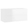 Sink Cabinet with Built-in Basin High Gloss White Chipboard Image 8