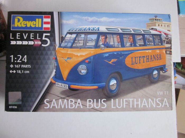 VW T1 Samba Bus Lufthansa Revell Model Kit 07436 New