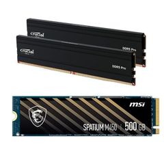 Crucial Pro 32GB DDR5 Kit + MSI 500GB Pcie 4.0 Nvme Ssd