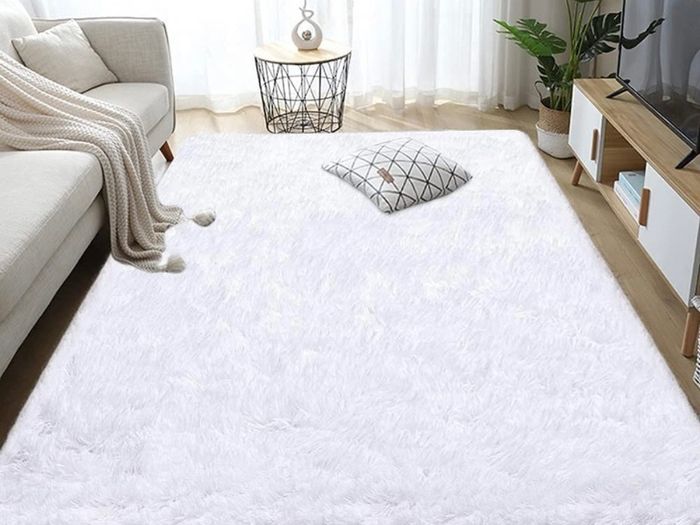 Shaggy Ultra Soft Tie Dye Area Rug White Modern Luxury Rug Plush Fluffy Area Rug Shag Faux Fur Bedroom Rugs For Living Room Baby Crawling Rug 60x90Cm VARIOUS COLOURS AVAILABLE (FREE POSTAGE)