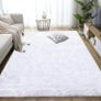 Shaggy Ultra Soft Tie Dye Area Rug White Modern Luxury Rug Plush Fluffy Area Rug Shag Faux Fur Bedroom Rugs For Living Room Baby Crawling Rug 60x90Cm VARIOUS COLOURS AVAILABLE (FREE POSTAGE) Image 2
