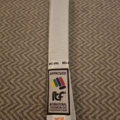 Taekwondo belt brand new, folded and still sealed