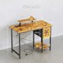 Desk with Drawers & Power Outlets, 100x50cm Home Office Desk with Monitor Stand, Gaming Table with Reversible Storage Shelf Image 3