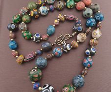 Ancient Style Gabri Thousand Eyes Glass Beads Necklace