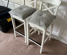Set of 2 white Kitchen Island Chairs for sale