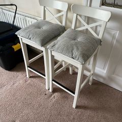 Set of 2 white Kitchen Island Chairs for sale