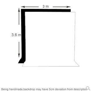 3m x 3.6m Black White Muslin Background