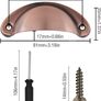 NEW SALE |  12 Pcs Vintage Half Moon Shell Cup Pull Handles for Cabinet Cupboard Door Dresser Wardrobe Drawer with Screws, 65mm Hole Centres, Brushed Copper Image 5