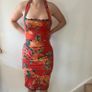 Karen Millen red floral halter neck midi dress with lace trim Image 6