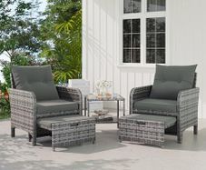5-Piece Rattan Garden Furniture Set Weatherproof