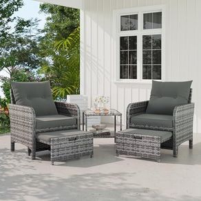 5-Piece Rattan Garden Furniture Set Weatherproof