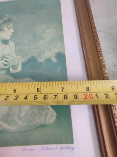 RARE FIND OLD ANTIQUE Classic in Vintage Wooden and Gilded Plaster Traditional Little Girl Portrait Print Frame Art French Country Girl.