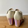 Ugg Atasha striped wedge cream leather sandals uk7.5 Image 4