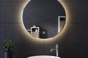SALE | 600x600mm Round Illuminated LED Light Bathroom Mirror Backlit Makeup Mirror with Sensor Touch Control,Dustproof &amp;Anti-fog,Warm White Light