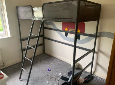 Loft bed frame