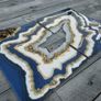 Handmade Blue & Gold Geode Resin Wall Art Image 7