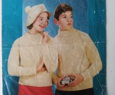 Vintage Knitting Pattern - Sweater & Hat