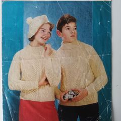 Vintage Knitting Pattern - Sweater & Hat