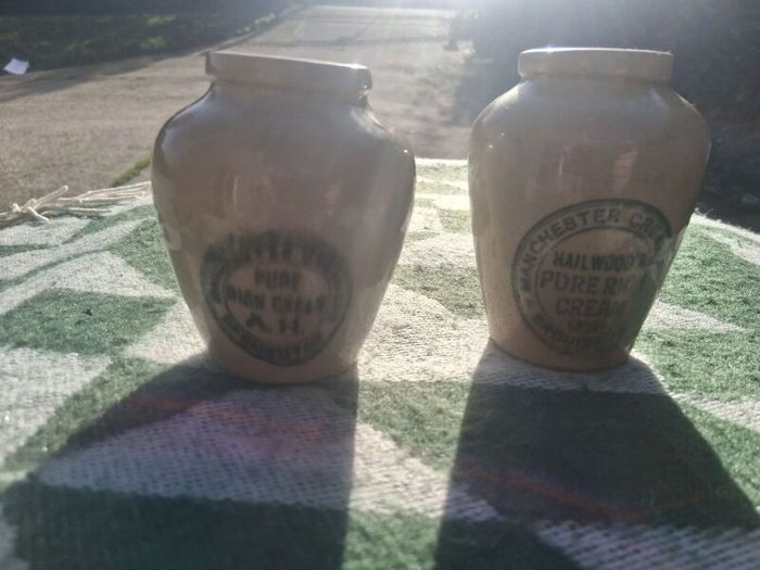2 X Hailwood's Victorian Stoneware Creamery Jars