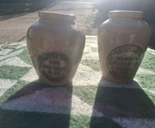 2 X Hailwood's Victorian Stoneware Creamery Jars