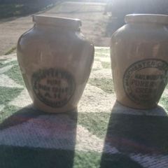 2 X Hailwood's Victorian Stoneware Creamery Jars