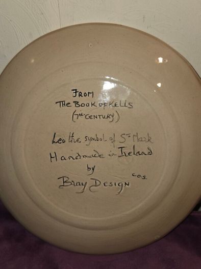 Bray Design handmade plate with Book of Kells image