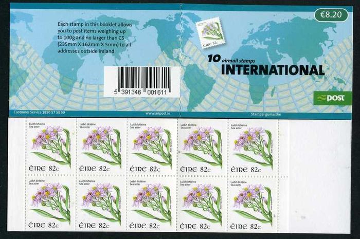 2008 Ireland Wild Flowers Definitive Stamp Booklet Mint Never Hinged (MNH). Hibernian HB150