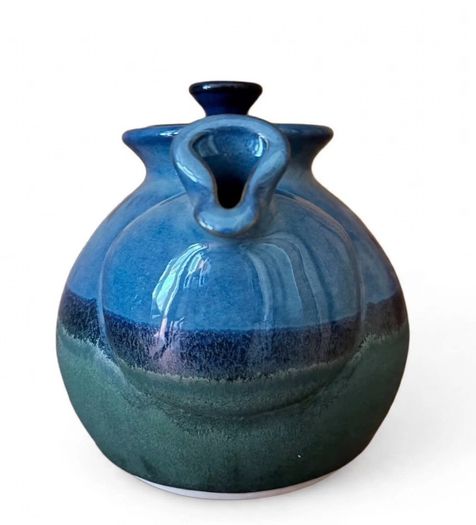 Irish Studio Pottery Teapot - Blue Green Glaze with Celtic Spiral Jack O'Patsy
