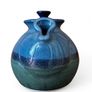 Irish Studio Pottery Teapot - Blue Green Glaze with Celtic Spiral Jack O'Patsy Image 2