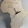 Custom Unique Bespoke Africa Shape Clock Africa Map Wooden Image 3