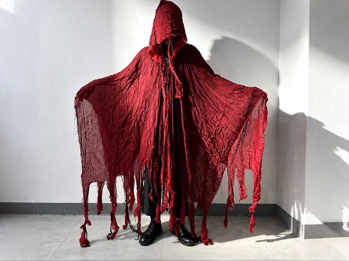 Brand New Men Grim Reaper Cloak /Deep Red Cotton Gauze |/Halloween Costume