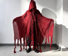 Brand New Men Grim Reaper Cloak /Deep Red Cotton Gauze |/Halloween Costume