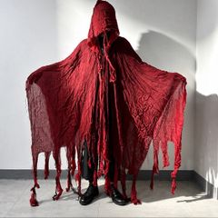 Brand New Men Grim Reaper Cloak /Deep Red Cotton Gauze |/Halloween Costume