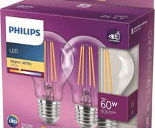LED Classic A60 Light Bulb Set of 2 [E27 Edison Screw] 7W = 60W Equivalent, Warm White (2700K), Non Dimmable