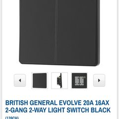 British General Evolve Light Switch Black Matt