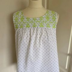 White Stuff size 10 cotton embroidered top