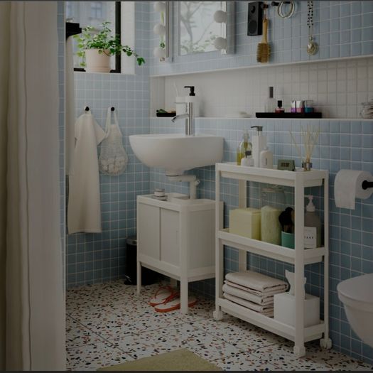 IKEA Shelves/Trolley, white, 54x18x71 cm