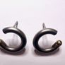 Earrings 14k gold titanium C hoop matte finish Image 8
