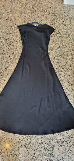 COS black satin bias cut dress