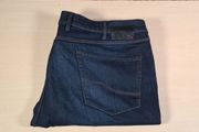 mens BUGATTI Jeans stretchy denim tapered leg navy  Size W 44  L 34 zip fly