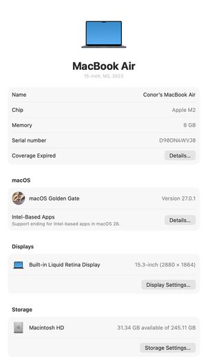 Apple MacBook Air 15-inch M2 2023 - 8GB RAM 256GB SSD