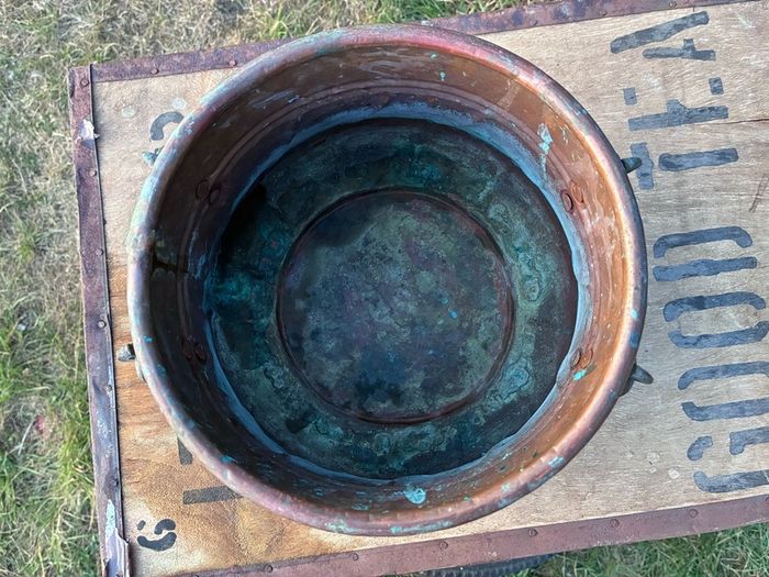 Antique hand made copper planter